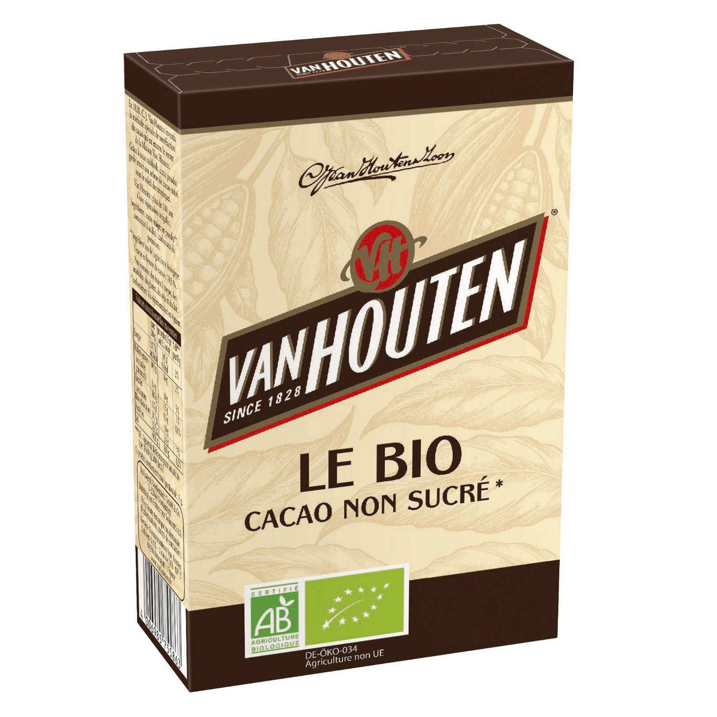 Poudre de Cacao Bio en poudre non sucré Van Houten 250 g