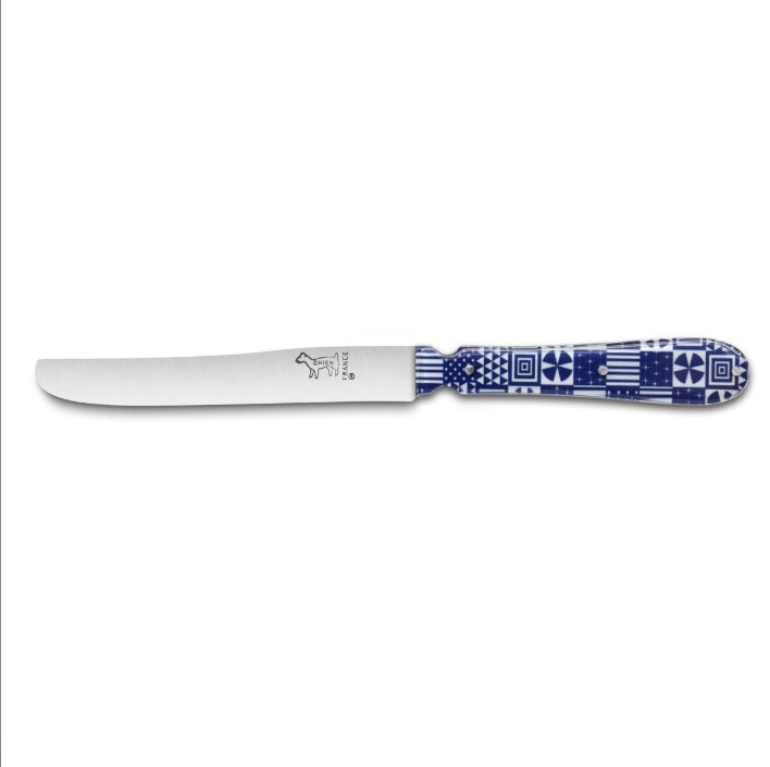 Couteau CHIEN® Manche Impression Acrylique NDOP Fambou bleu blanc