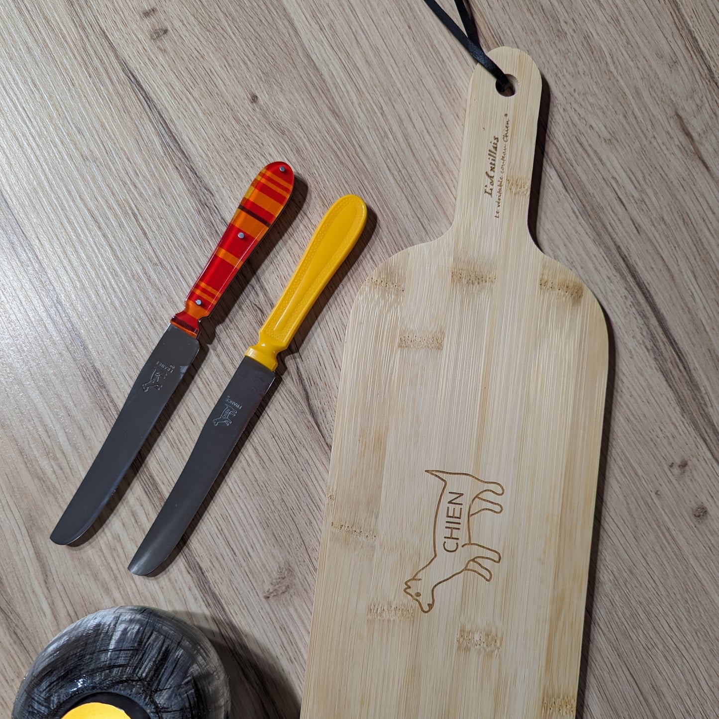 Plateau Apéro gravure Couteau Chien