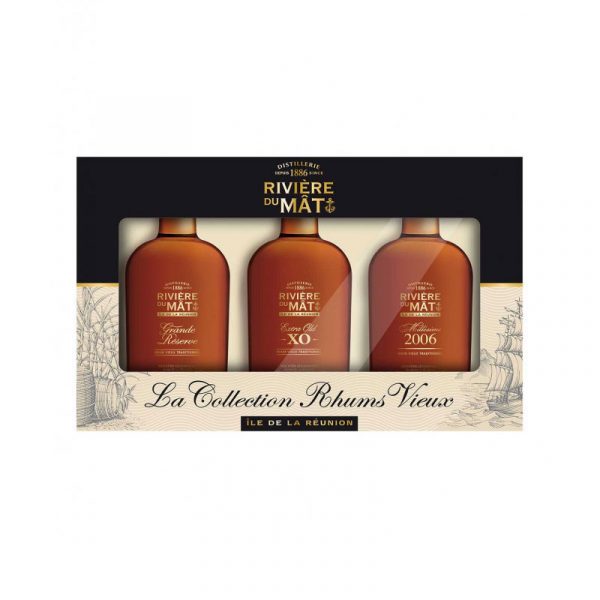 Rhum RIVIÈRE DU MAT- RHUM HORS D'ÂGE - COFFRET 3 X 20CL - GRANDE RÉSERVE - XO - 2006 - 60CL - 42°