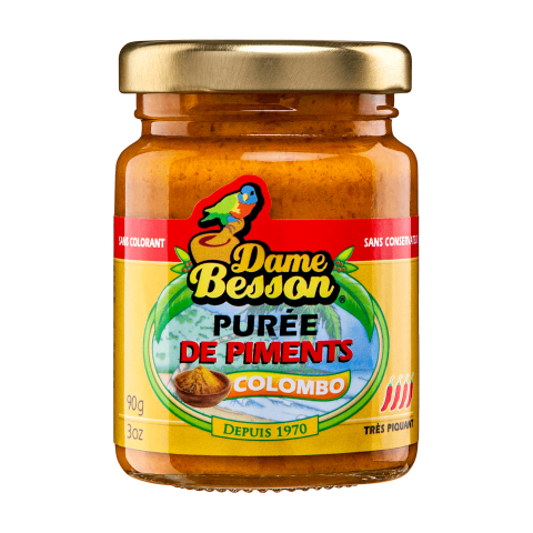 Purée de piment au colombo 90g Dame Besson - Lot de 12
