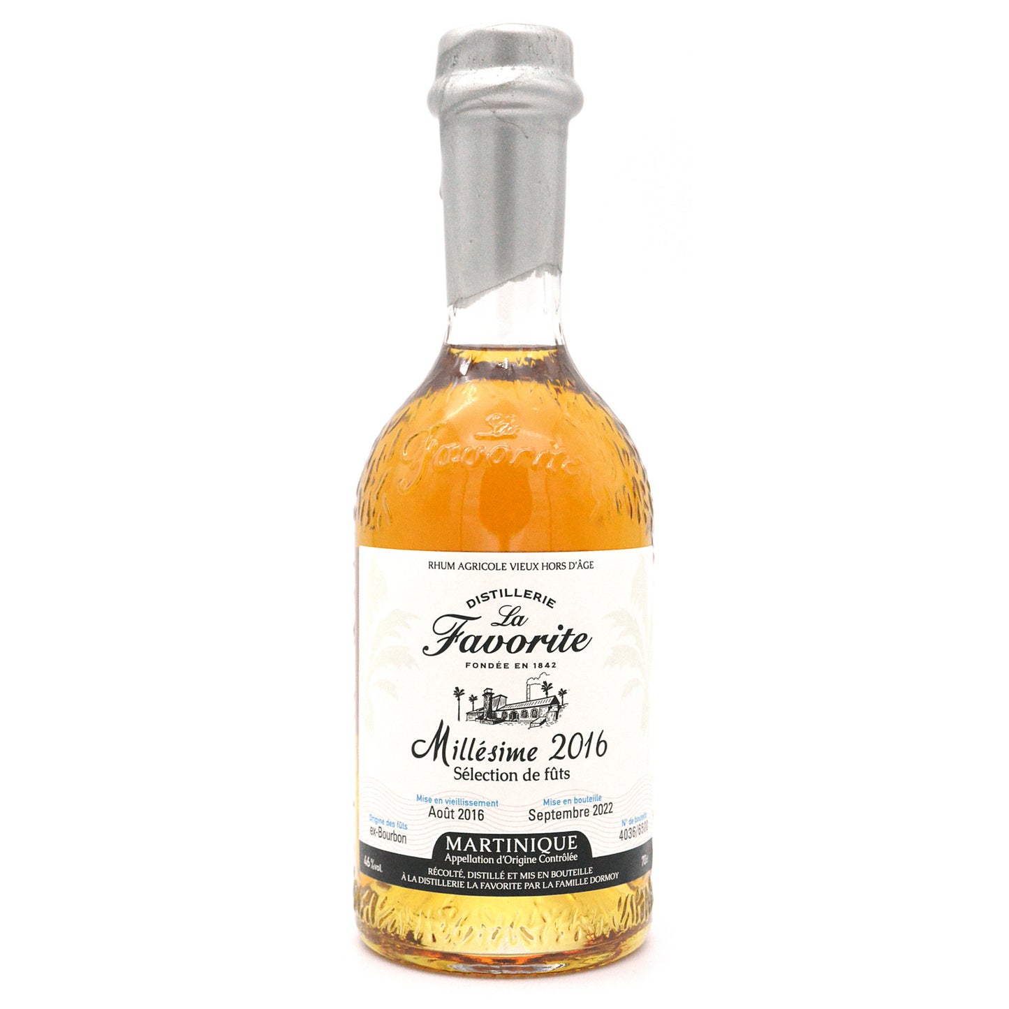Rhum agricole La Favorite Millésime 2016, rhum vieux agricole 70cl 46° - Martinique