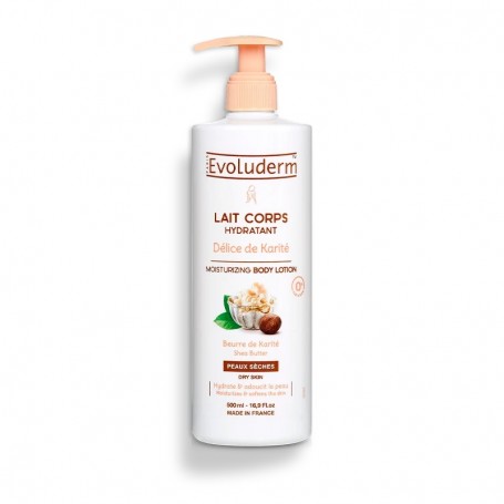 Lait corps hydratant Délice de Karité 500ml EVOLUDERM