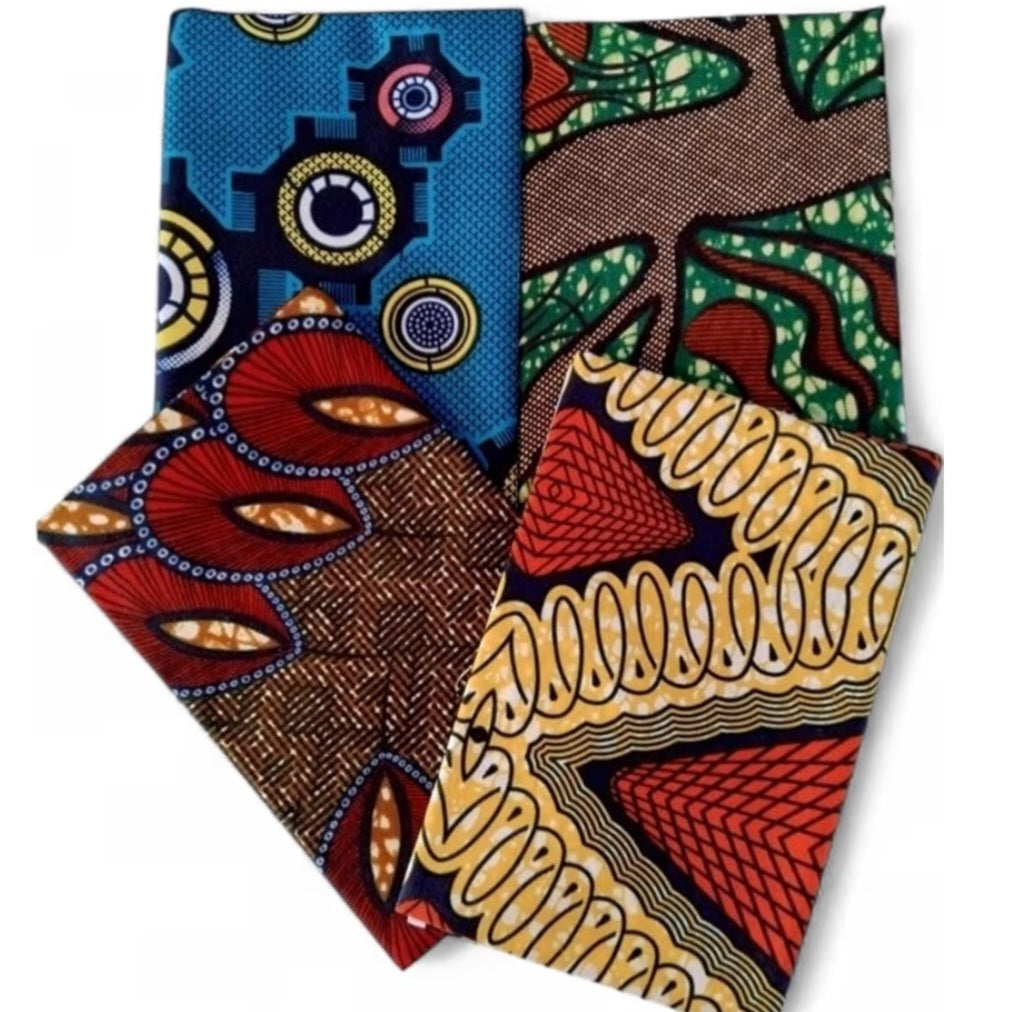 Tissus Wax Africains mélange 4 pièces 90x60cm
