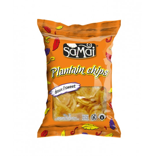 Chips de bananes sucrées 75g Samai - Lot de 15