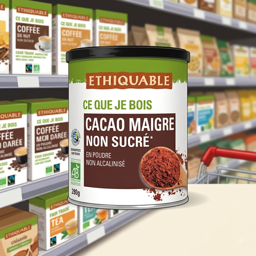 Chocolat en Poudre Cacao maigre non sucre Bio Haïti-Togo 250g