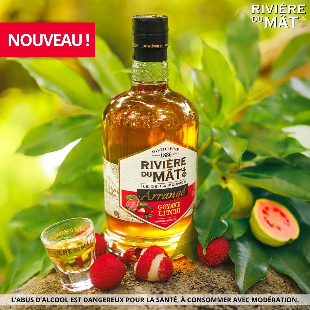 Rhum arrangé Goyave Litchi Rivière du Mât 70cl