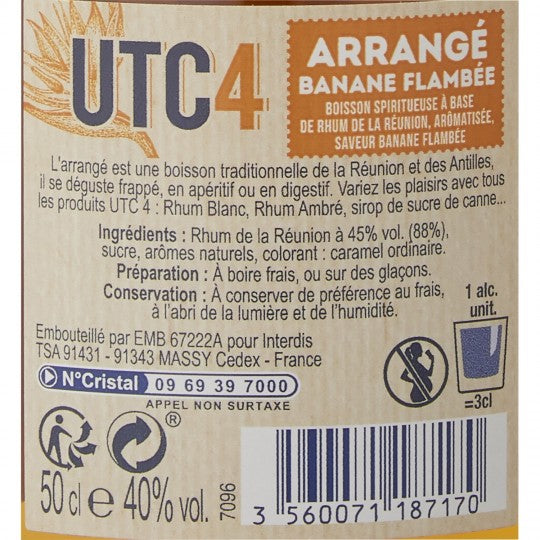 Rhum arrangé banane flambée UTC4 50 cl