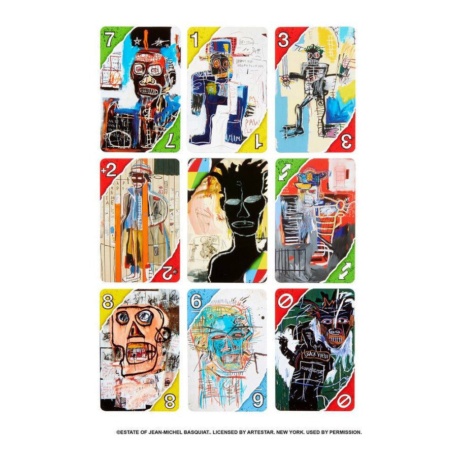 UNO Edition Spéciale Artistes, jeu de Société et de Cartes, aux Couleurs du Travail de Jean-Michel Basquiat