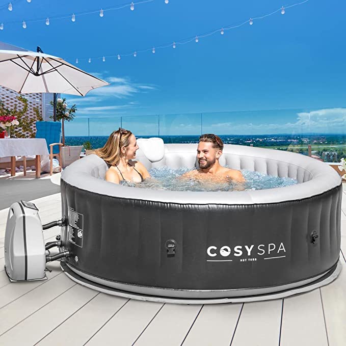 CosySpa Bain à Remous Gonflable – Spa Portable pour Usage Extérieur | 4 à 6 Places – Chauffage Rapide (4-6 Places)
