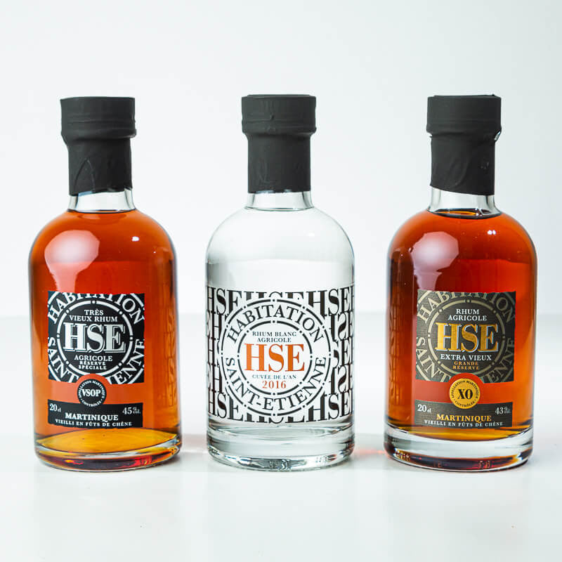 Rhum HSE - Coffret Dégustation - BLANC 2016 - VSOP - XO - 3x20cl