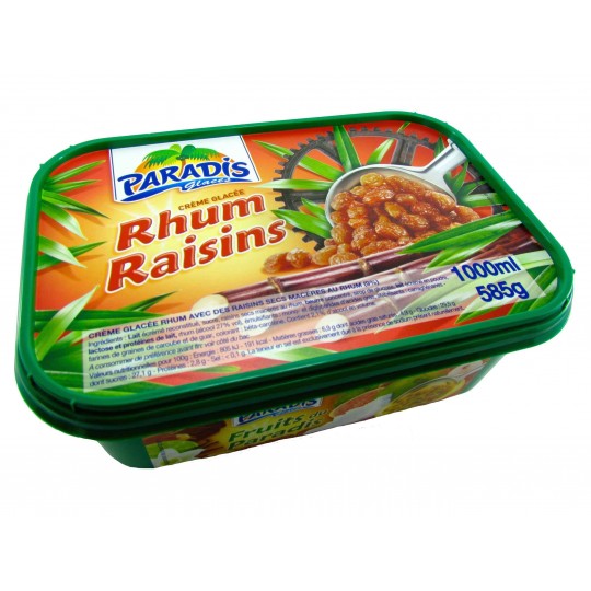 Bac de glaces Glaces rhum raisin 1L Paradis des glaces