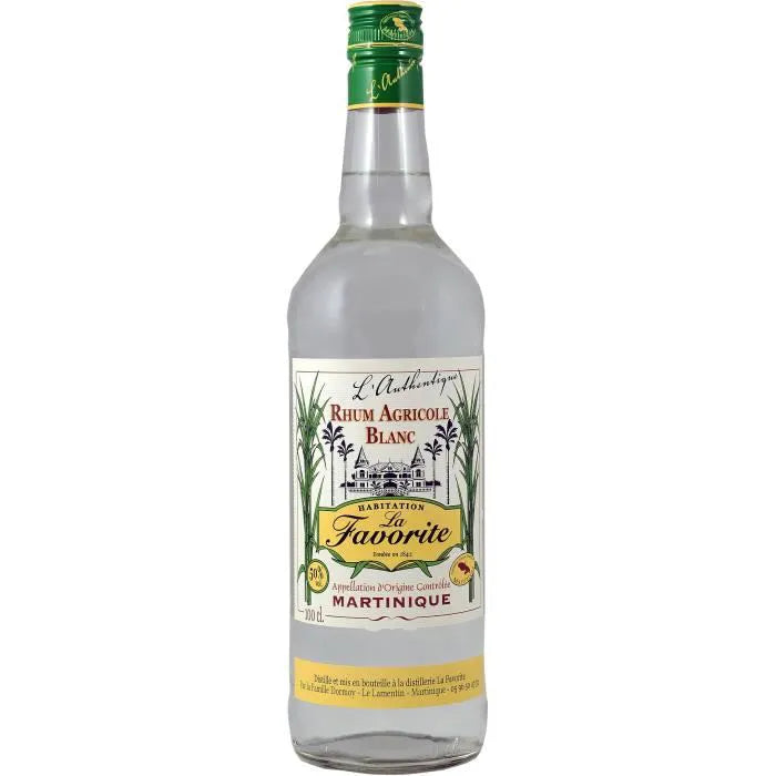 Rhum blanc agricole L'Authentique 1L 50° La Favorite ETIQUETTE VINTAGE