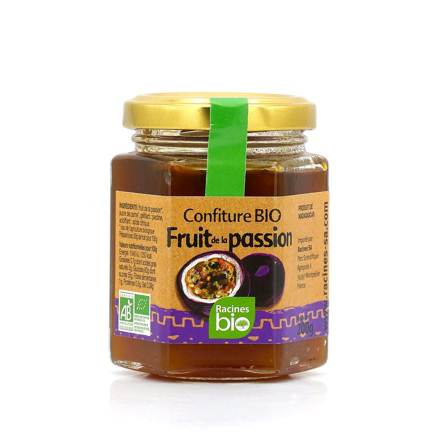 Confiture bio de fruit de la passion de Madagascar 200g