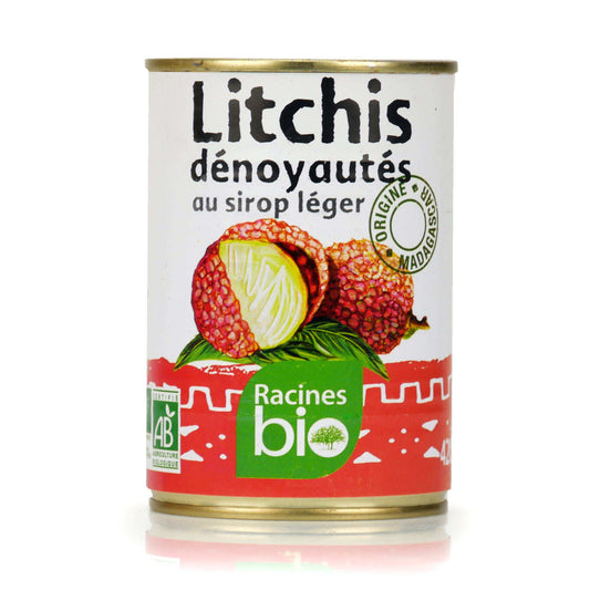 Fruit au sirop Litchis dénoyautés au sirop bio