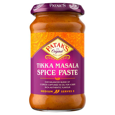 Pâte de curry indienne Tikka masala épicé 250ml Patak's