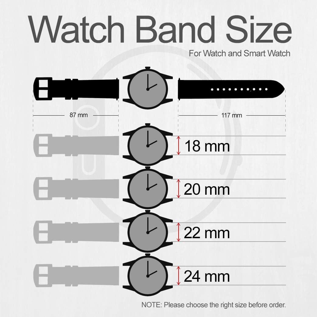 Bracelet de Montre Intelligente en Cuir et Silicone pour Fossil Wristwatch Taille (20mm)