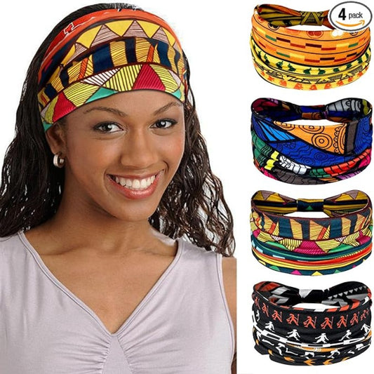 Bandeau Cheveux Femme Afrique Serre Tete ( Maré tèt ) Lot de 4