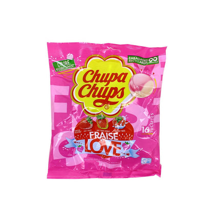 Sucettes CHUPA CHUPS - Love Fraise en sachet de 192g