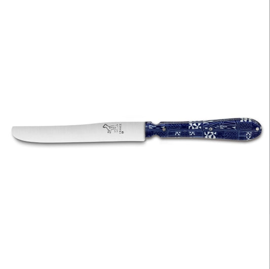 Couteau CHIEN® Manche Impression Acrylique NDOP Bandjoun bleu blanc