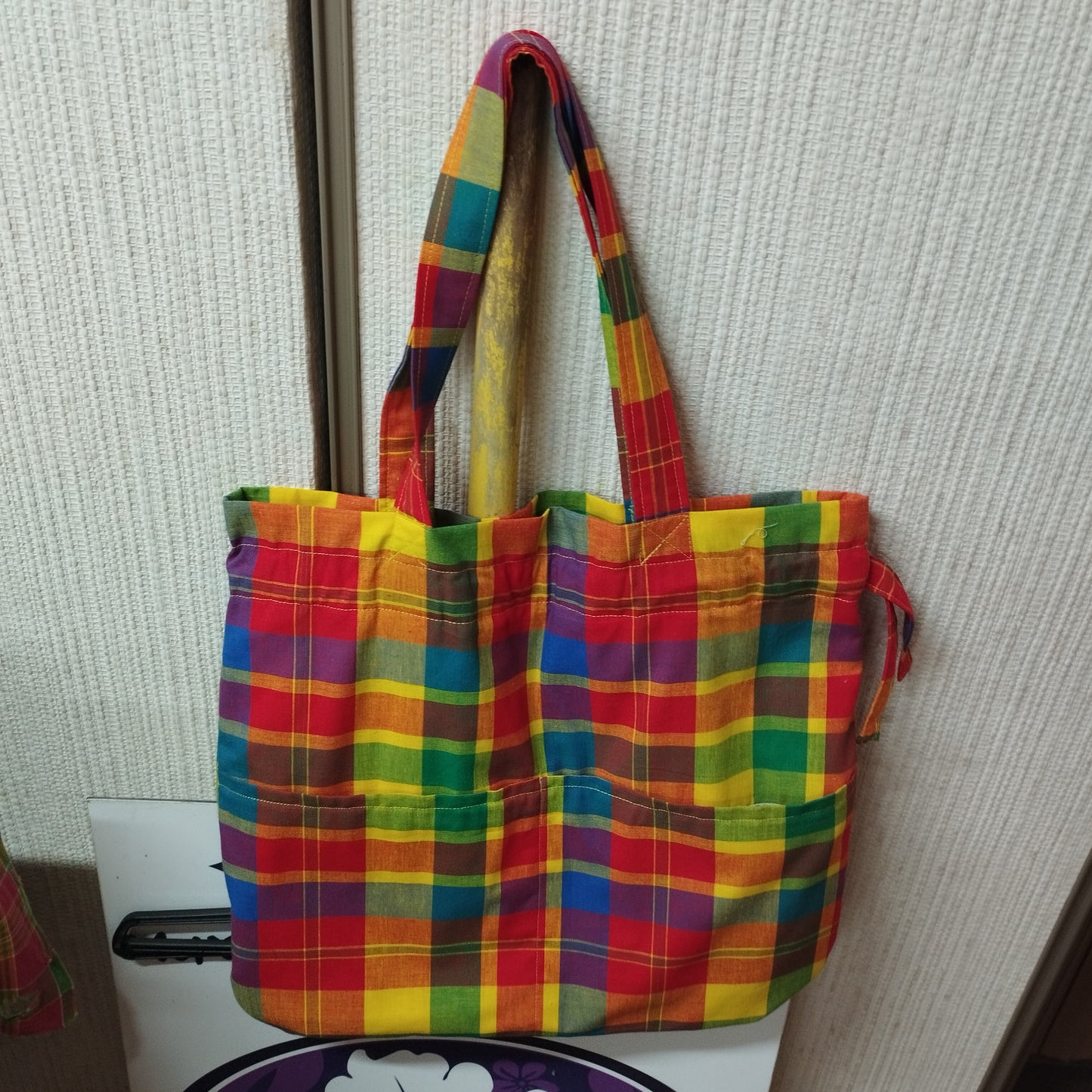 Sac cabas tissu madras artisanal