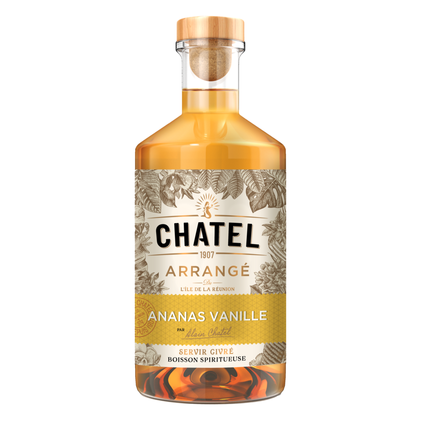 Rhum Arrangés Chatel Ananas-Vanille flambée 35 ° – 70 cl