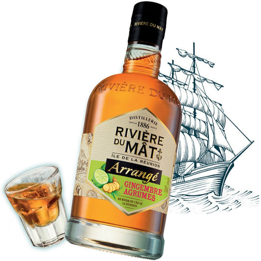 Rhum arrangé Gingembre Agrumes Rivière du Mât 70cl