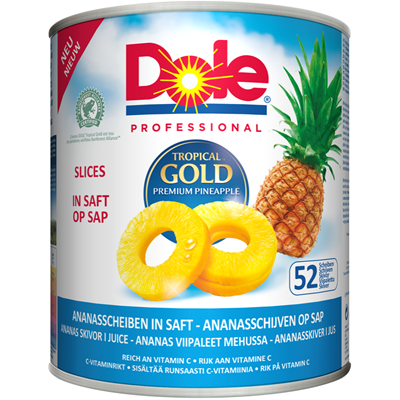 Ananas en tranches au jus d'ananas sucré