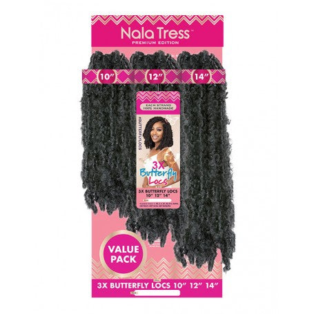 JANET natte 3x BUTTERFLY LOCS 10", 12", 14" (Nala Tress)