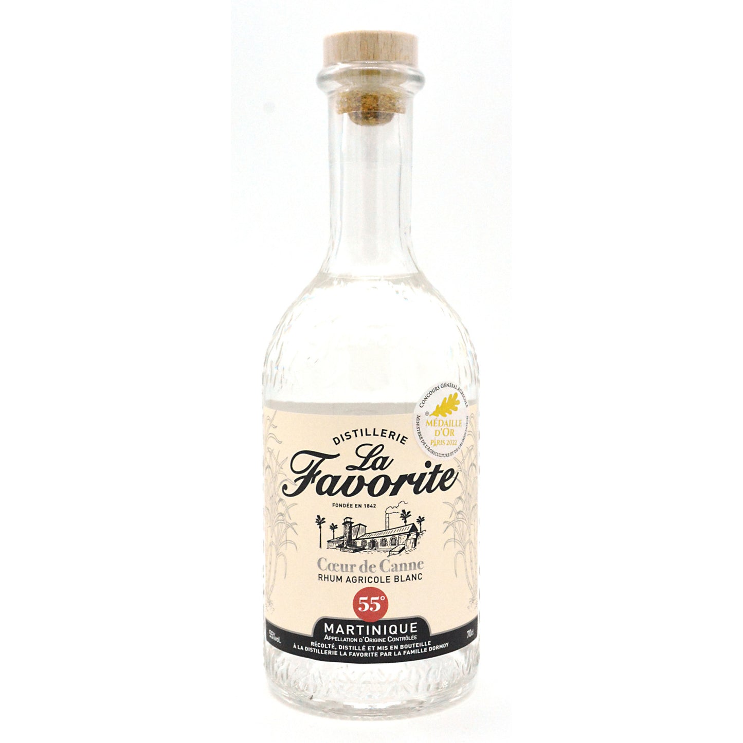 Rhum agricole blanc La Favorite Cœur de canne 55° 70cl