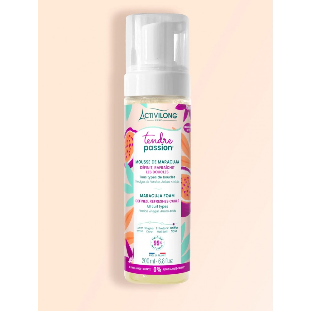 Mousse capillaire Maracuja pour boucles TENDRE PASSION 200ml Activilong