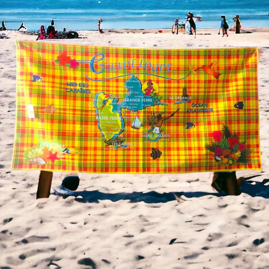 Serviette de plage Guadeloupe Madras