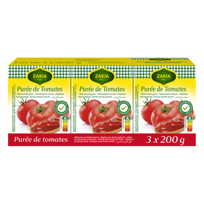 Purée de tomates halal 3x200g Zakia