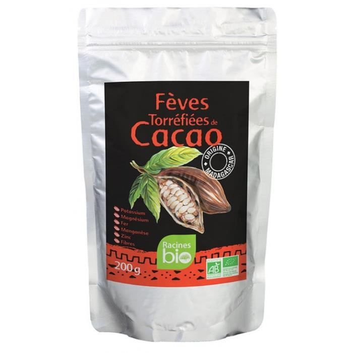 Fèves de cacao torréfiées Racines Bio 200g