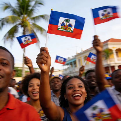 Petit Drapeau Indépendant Haiti 30cm