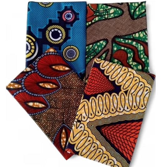 Tissus Wax Africains mélange 4 pièces  90x60cm
