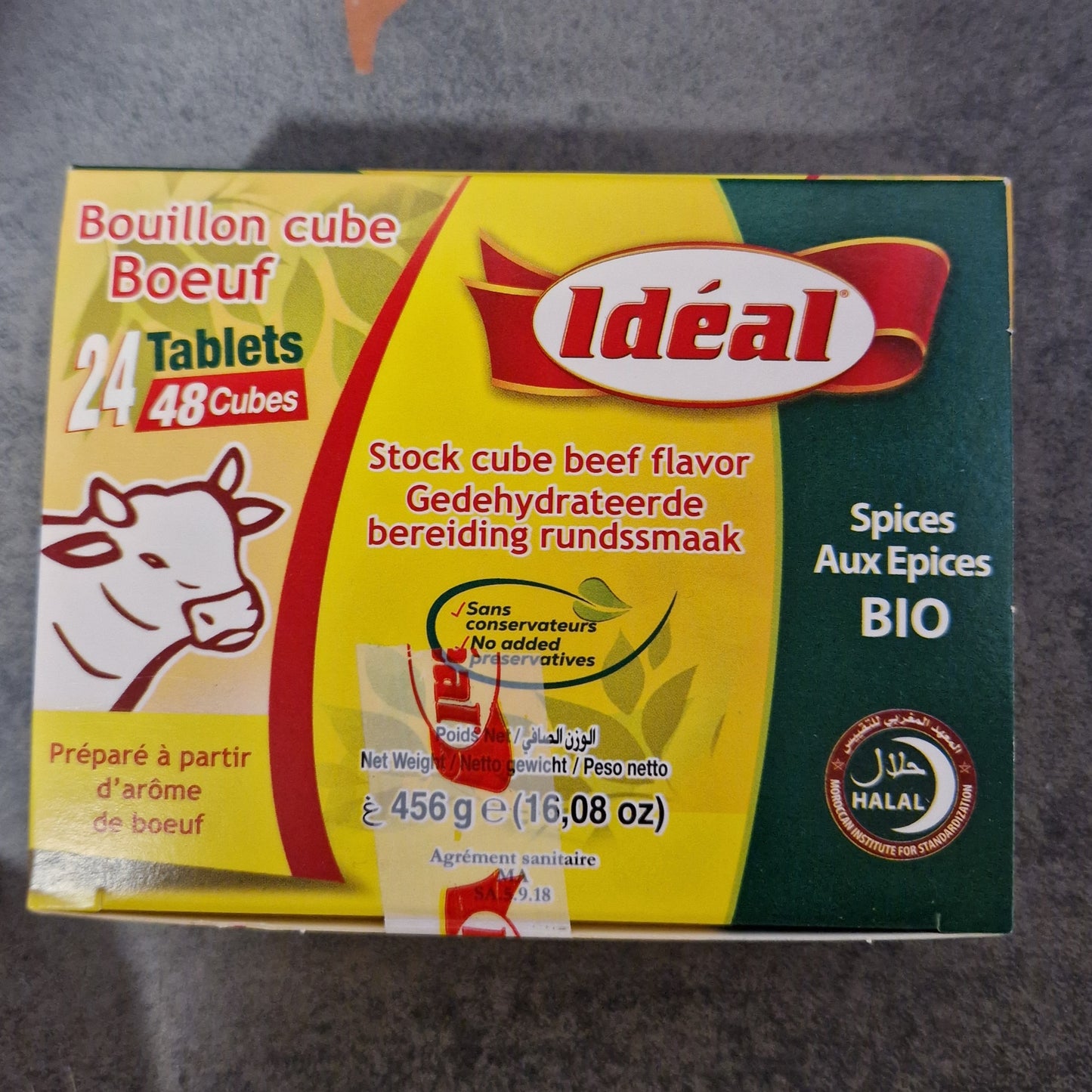 Bouillon de boeuf Halal 24 étui x 48 cubes étuis Idéal