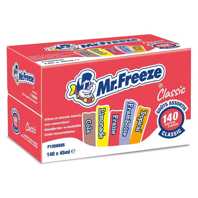 Mister Freeze sucettes à glacer Classic 140×45ml