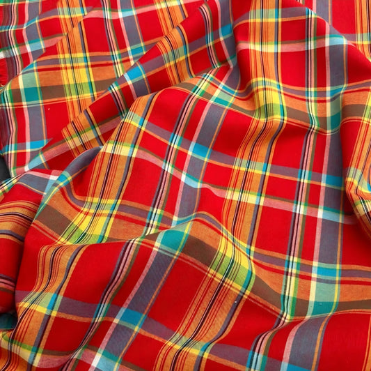 Tissus Madras Antillais Guadeloupe - par 50cm - 7 coloris - 150g/m2