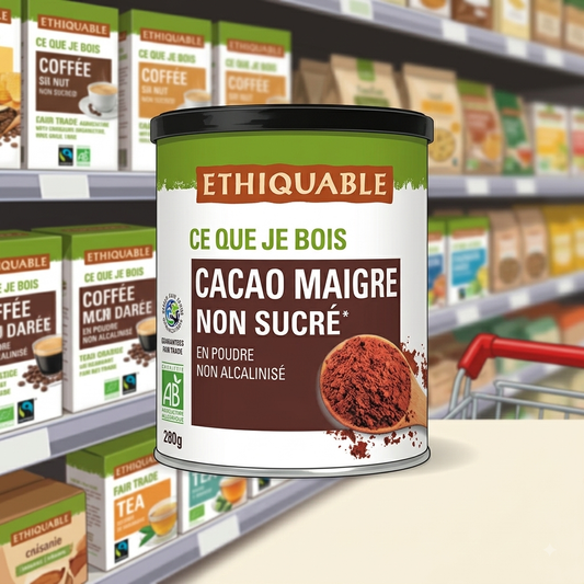 Chocolat en Poudre Cacao maigre non sucre Bio Haïti-Togo 250g