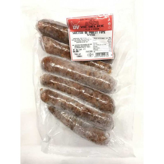 Saucisses Créole Porc fumée surgelés 1kg