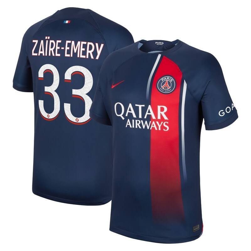 Maillot de Foot PSG 23/24 Bleu Zaïre Emery