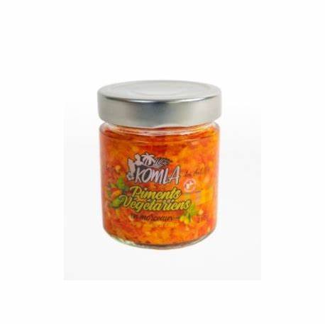 Piments végétariens en morceaux "confits" à l'huile d'olive 210g Komla