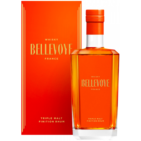 Whisky BELLEVOYE ORANGE whisky français Triple Malt fini 9 mois en fût de rhum