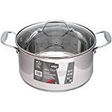 Cocotte Faitout Maitre Chef en INOX avec Couvercle en Verre