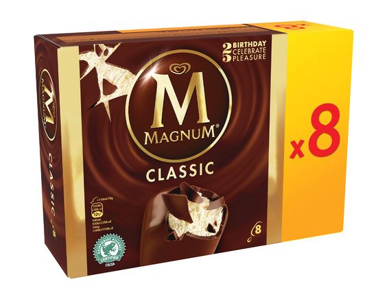 Magnum® 8 x  Vanille enrobage chocolat au lait - 632 g