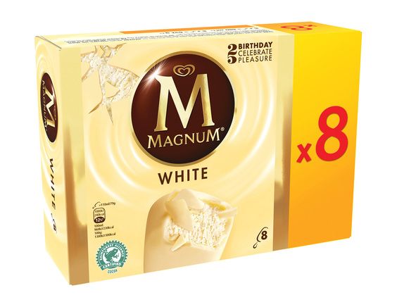 Magnum® 8 x Vanille chocolat blanc - 632 g