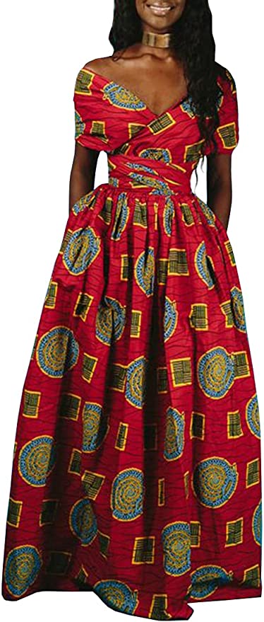Robe Imprimée Wax Grande Taille Afrique Rouge