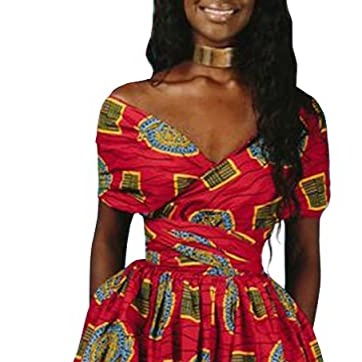 Robe Imprimée Wax Grande Taille Afrique Rouge