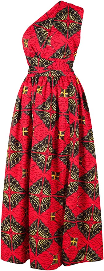 Robe Imprimée Wax Grande Taille Afrique Rouge